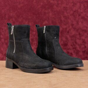 Blondo Women Carmine Black Leather Zip Waterproof Moto Ankle Boots sz 8.5